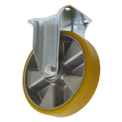 200mm Fixed Plate Castor Wheel - 50mm Tread - Non-Marking Aluminium & PU Plastic