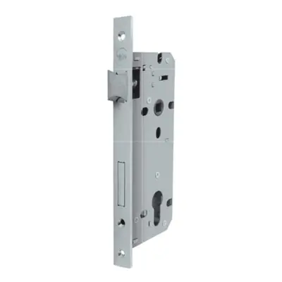 Y52X00600S2 Mortise lock for wooden doors Satin nickelplated finish With square edge front Backs