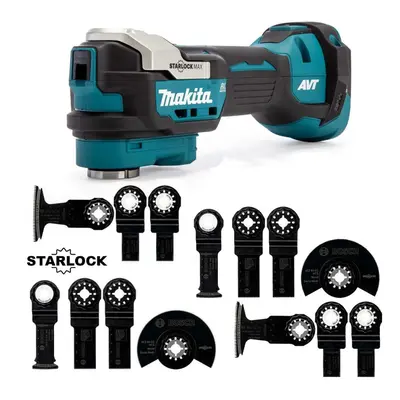 Makita DTM52Z 18v LXT Brushless Multi Tool Starlock MAX Keyless + 12PC Blade Set