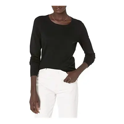 Womens LongSleeve Lightweight Crewneck Jumper Available in Plus Size Black