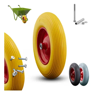 AREBOS PU solid rubber | spare wheel | 390mm | spare tyre for wheelbarrow | wheels sack barrow |