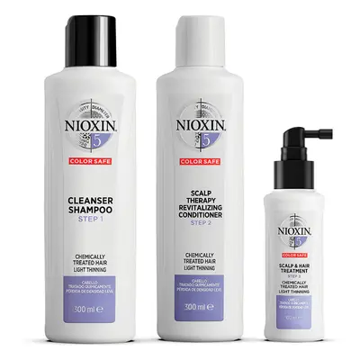 3-Part System, System Chemically Treated Hair with Light Thinning, Hair Thickening Treatmen