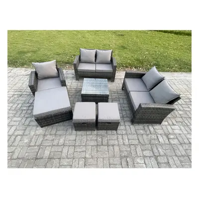 Fimous Seater Outdoor Rattan Garden Furniture Set Conservatory Patio Sofa Coffee Table Set with 