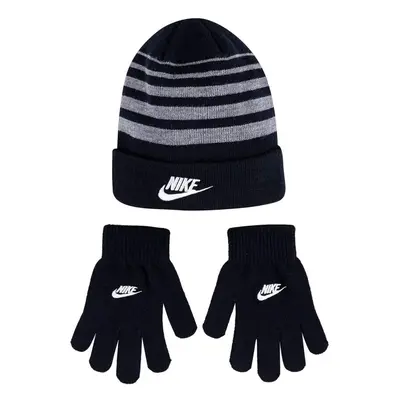 Nike Boy`s Beanie & Gloves Piece Set (Black(9A2909-023)/Grey 8-20)