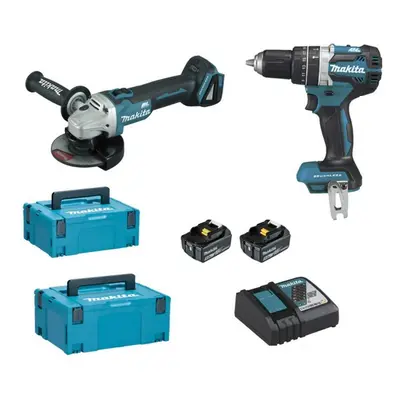 MAKITA ZESTAW 18V DLX2210TJ1 (DHP484Z+DGA506Z) 2x5,0Ah