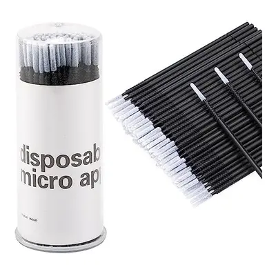 Micro Applicators Brushes with Longer Tips - 200PCS Disposable Microfibre Brushes Eyelashes - Bl