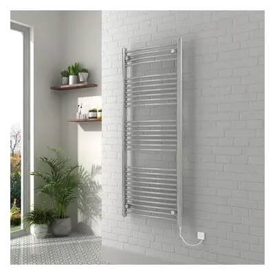 Vienna x 600mm Curved Chrome Electric Heated Towel Rail