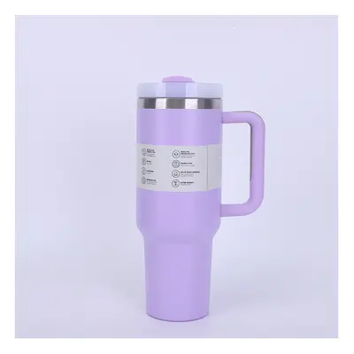 (light purple) 40oz Stainless Steel Insulated Mug with Handle Large Capacity Portable Tumbler fo