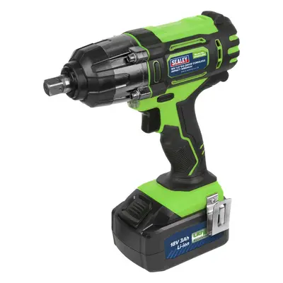 Cordless Impact Wrench - 1/2" Sq Drive - 18V 3Ah Lithium-ion Battery - High Vis