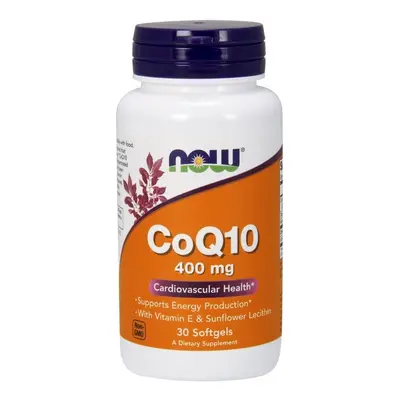 NOW Foods CoQ10 with Vitamin E & Sunflower Lecithin, 400mg - softgels