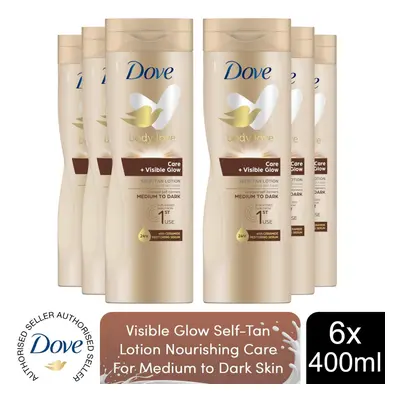 Dove Visible Glow Self-Tan Lotion For Medium-Dark Skin, 6x400ml