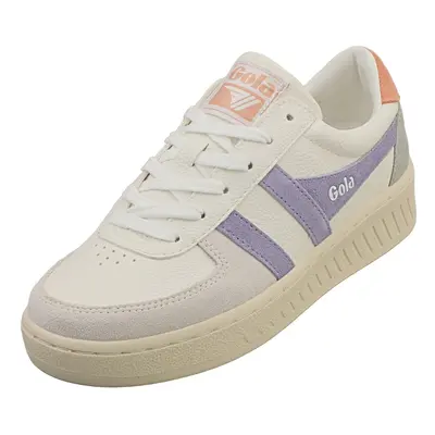 (6) Gola Grandslam Trident Womens Fashion Trainers in White Lavender