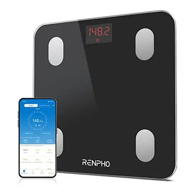 Bluetooth Body Fat Scale, RENPHO Digital Smart Bathroom Weight Scales for Body Composition Analy