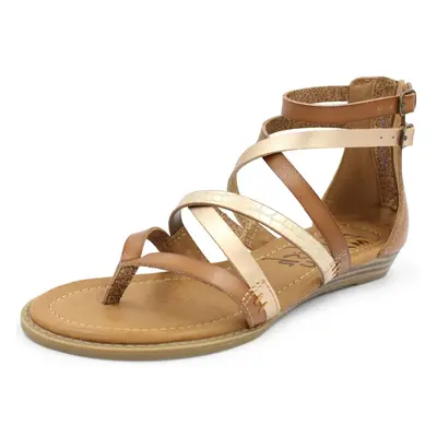 Blowfish Malibu Women's Bungalow Wedge Sandal Gold Dile/Oak/Rosegold