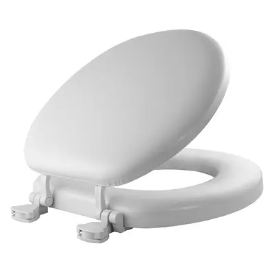 Mayfair 15EC Removable Soft Toilet Seat that will Never Loosen, ROUND - Premium Hinge, White