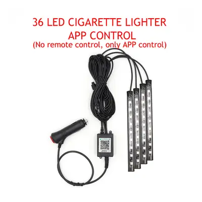 (36 CIGARETTE APP) LED Car Foot Light Ambient Lamp With USB Wireless Remote Music Control