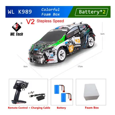 (K989-V2-B2) WLtoys Mini RC Racing Car High Speed Off-Road Remote Control Drift Toys Alloy Vehic