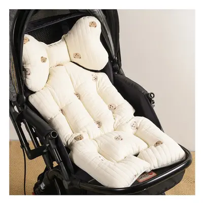 (bear thick) Baby Stroller Seat Cushion Pad for Car Puchair Liner Mat Thicken Cotton Breathable 