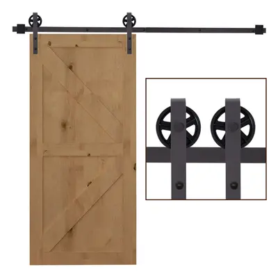 HOMCOM 6FT/1830mm Carbon Steel Sliding Barn Wood Door Hardware Closet Track Set