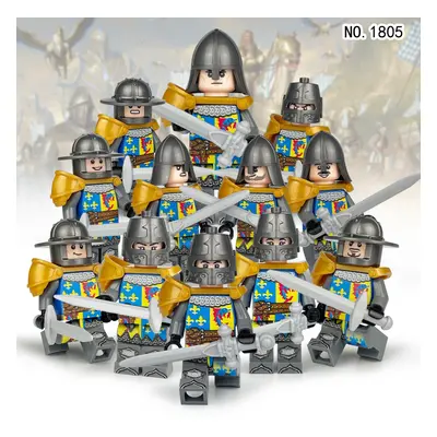 (M1805) 12pcs Medieval Knights Military dragon soldiers building blocks of ancient castles Mini 