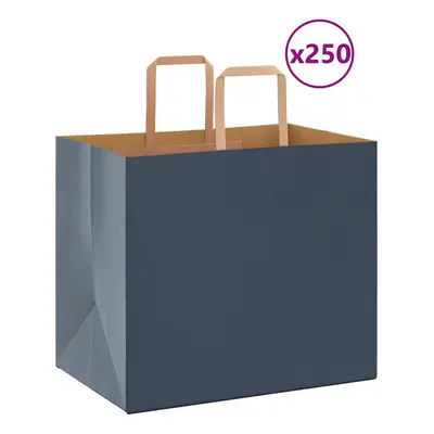 (blue, x x cm/ pcs) vidaXL Paper Bags pcs with Handles Blue 32x22x28 cm Paper Grocery Bag