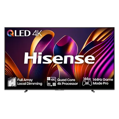 Hisense 100E7NQTUK 100" 4K QLED Smart TV 144Hz Refresh Rate with Freely