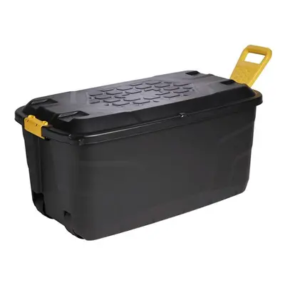 Strata Ward Liter Heavy Duty Storage Trunk with Wheels and Handle, Black