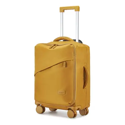 (Yellow, inch) 20/24/28Inch Wheels Soft Shell Suitcase Nylon Travel Case Cabin Hand Luggage