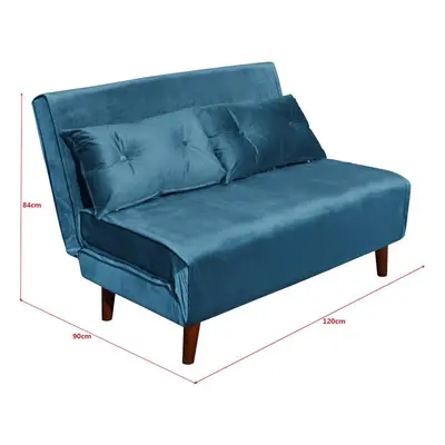 Double Sofa Bed Sleeper Foldable Portable Pillow Lounge Couch Blue Sofa Bed Living Room Furnitur