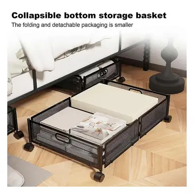 Under the Bed Quilt Storage Bins Large Capacity Rolling Iron Drawer for Clothes, Blankets Foldab