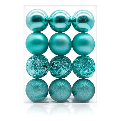 AMS 2.36''/60mm 24ct Christmas Balls Tree Pendants Shatterproof Ornaments Seasonal Decorations f