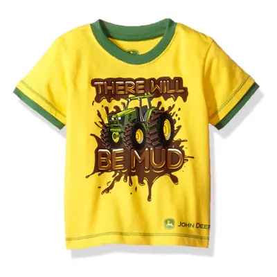 John Deere Baby Boys' Toddler Graphic Tee Yellow/Green Print 2T