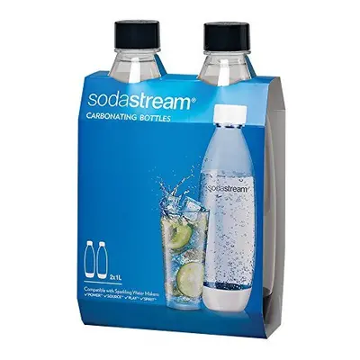 SodaStream Black 1L Slim Carbonating Bottles Twin Pack, Pack of