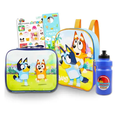 Disney Bluey Mini Backpack with Lunch Box Set - Bundle with 11"" Bluey Mini Backpack Bluey Lunch