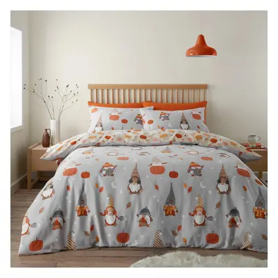 Catherine Lansfield Brushed Cotton Autumn Gonks Reversible King Duvet Cover Set with Pillowcases