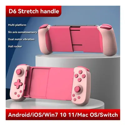 (pink) D6 Wireless Stretching Extendable Gaming Controller Bluetooth-Compatible