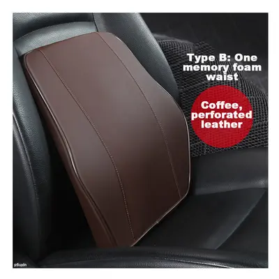 (B Coffee Waist) Headrest Pillow Car Neck Rest Head Support Cushion Car Breathable Memory