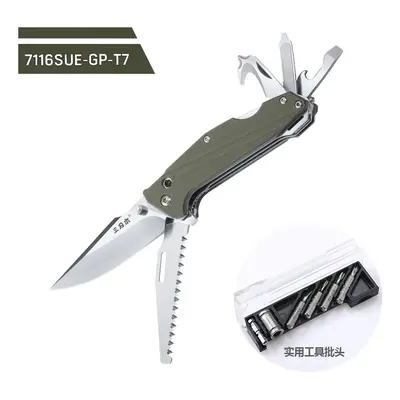 (7116SUE-GP-T7) Sanrenmu Multifunctional Folding Knives Practical Tools Multi-use Wilderness Sur