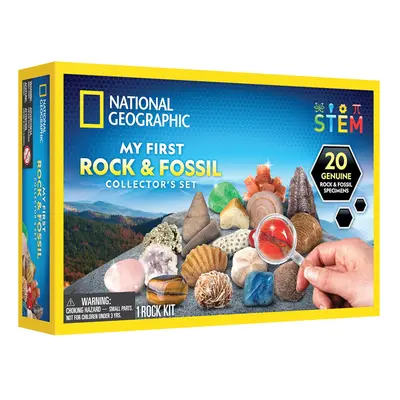 Rock & Fossil Collection - Rock Collection for Kids, Rocks and Fossils with Agate, Rose Quartz, 