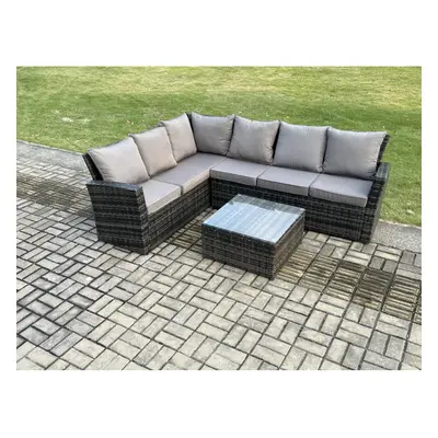 Fimous Seater Outdoor Furniture Garden Dining Set Rattan Corner Sofa Set with Square Coffee Tabl