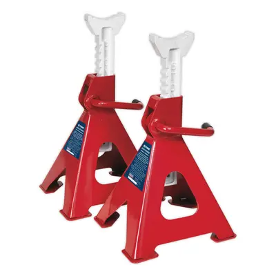 PAIR Tonne Ratchet Type Axle Stands - 385mm to 600mm Working Height - Tonne