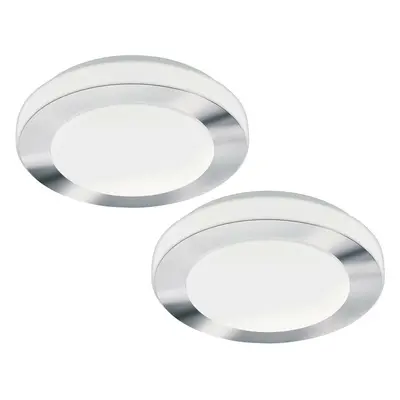 2 PACK Wall Flush Ceiling Light Colour White Chrome Shade White Plastic LED 11W