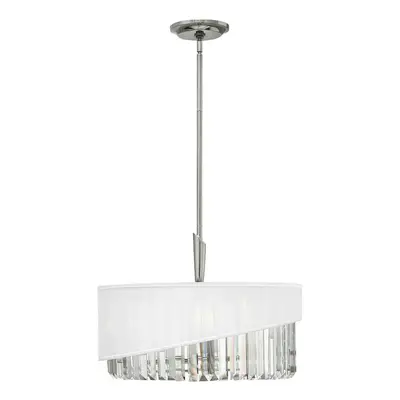 3 Bulb Ceiling Pendant Light Fitting Highly Polished Nickel LED E14 60W