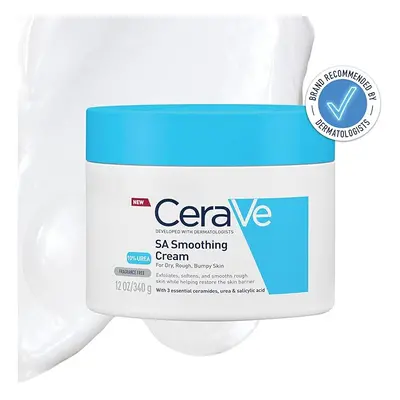 CERAVE SA Smoothing Cream for Rough and Bumpy Skin 340g with Salicylic Acid and Essential Cerami