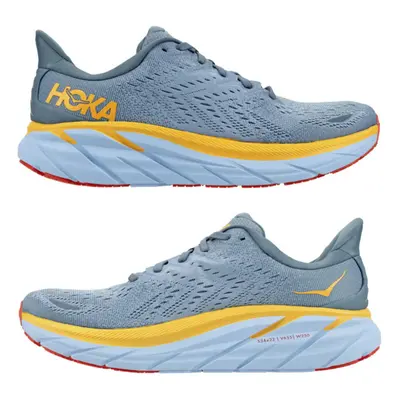 (Lake Blue, UK7/EU40.5) HOKA ONE ONE Clifton Mens Mesh Low-Top Road Running Shoes Athletic Train