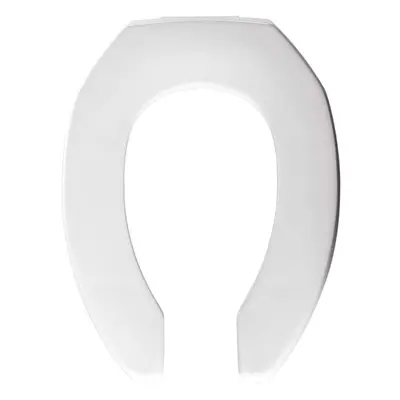 BEMIS 2155CT Commercial Heavy Duty Open Front Toilet Seat without Cover that will never loosen &