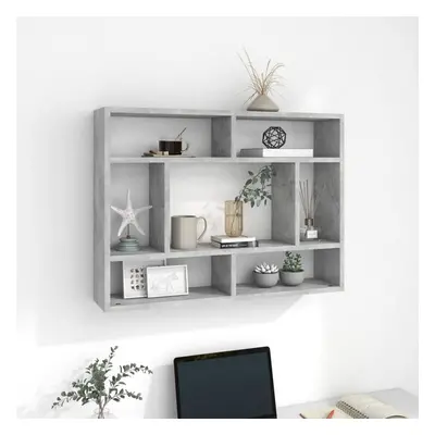 vidaXL Wall Shelf Concrete Grey Engineered Wood Hanging Wall Display Cabinet