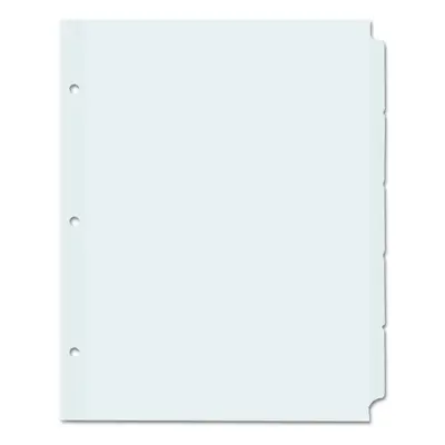 Universal UNV20835 in. x 8-1/2 in. 5-Tab Insertable Tab Index - White (36/Box)