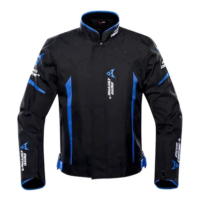 (1702-Blue Jacket, XXXL) Waterproof Motorcycle Jacket Moto Jacket +Pants Riding Racing Motorbike