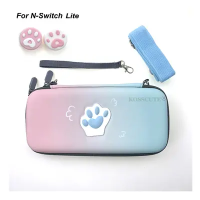 (Pinkblue for NS Lite) Cat Paw Bag for Nintendos NS Lite Console Joycons Protect Game Bag For NS